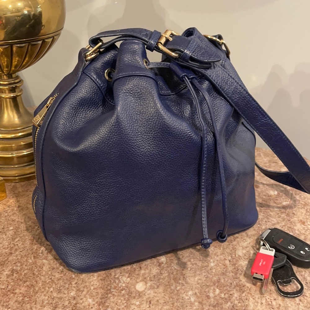 Draw String Closure Leather Bag